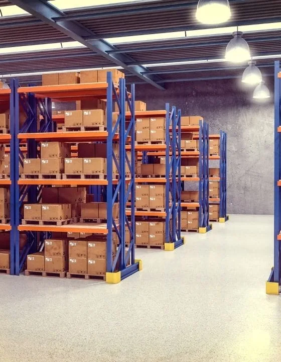 Racked warehouse storage in Chorlton